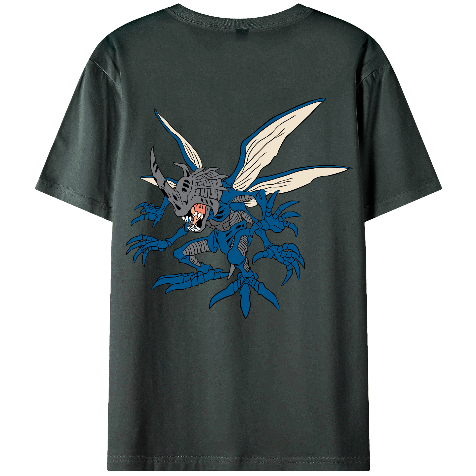 （画像用） Digimon デジタルモンスター/デジモン 綿100％ メンズ半袖Tシャツ（バックプリント） 通気性